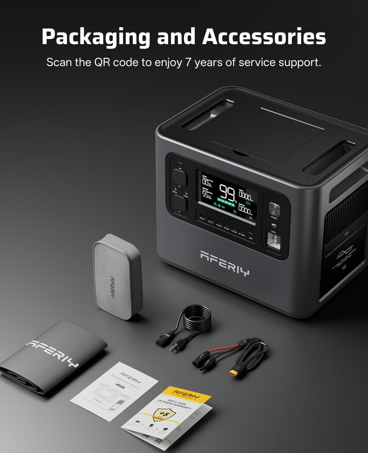 AFERIY P210 Solar Generator 2048Wh Portable Power Station 2400W (4800W Peak