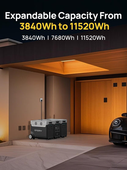 AFERIY 3840Wh Portable Power Station,Expandable Solar Generator to 11520Wh