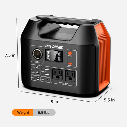 EnginStar Portable Power Station 300W 296Wh Solar Generator